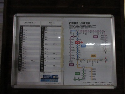 時刻表と料金表